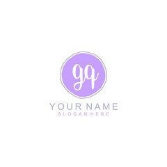 GQ Initial handwriting logo template vector