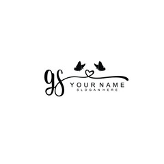 GS Initial handwriting logo template vector