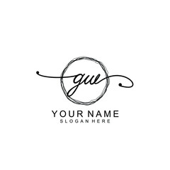 GW Initial handwriting logo template vector