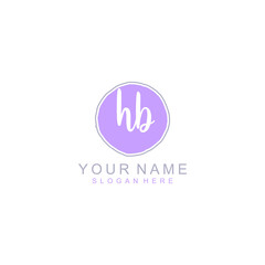 HB Initial handwriting logo template vector