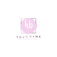 HB Initial handwriting logo template vector