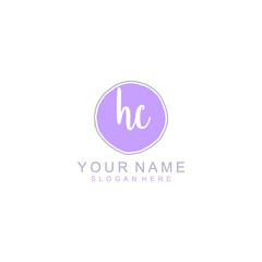 HC Initial handwriting logo template vector