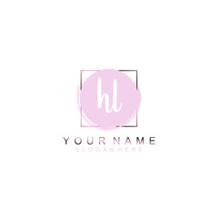 HL Initial handwriting logo template vector