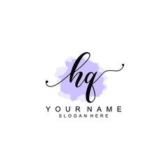 HQ Initial handwriting logo template vector