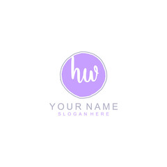 HW Initial handwriting logo template vector