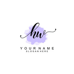 HW Initial handwriting logo template vector