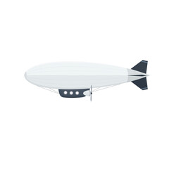 Airship is in flight. Aircraft, vector illustration