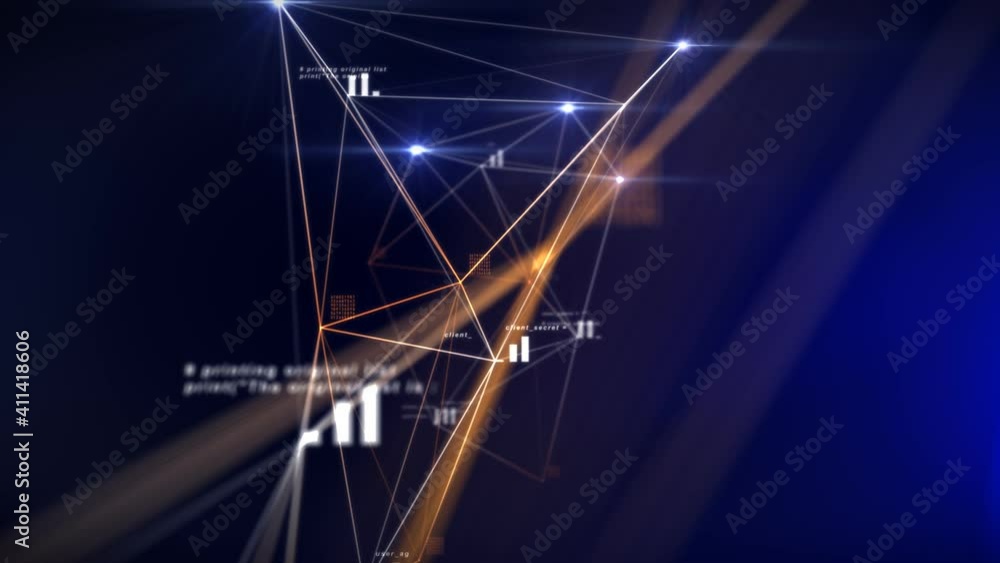 Poster abstract digital background. big data visualization. network connection structure. social network bu