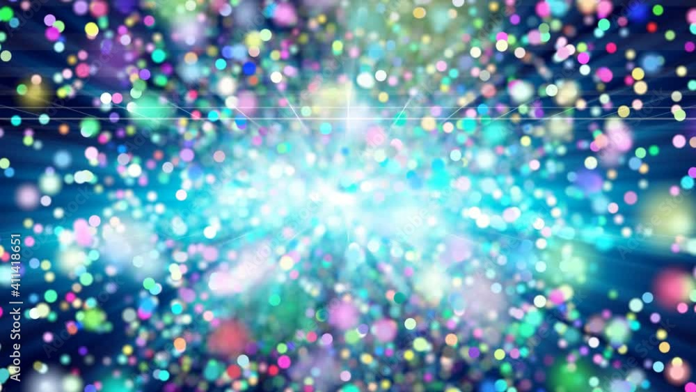 Poster a million of abstract colorful circular confetti background animation of christmas light. shallow de