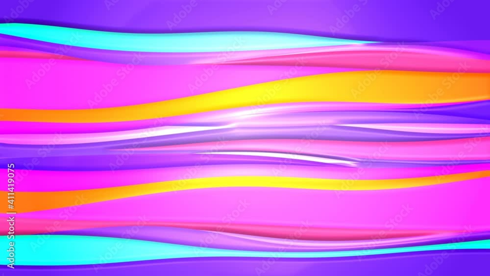 Poster composition with fluid wavy shapes animation seamless loop