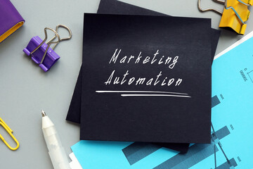  Marketing Automation inscription on the sheet.