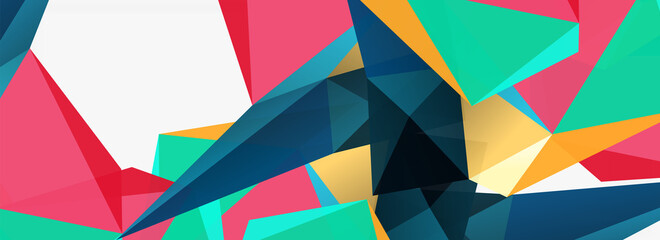 3d mosaic abstract backgrounds, low poly shape geometric design