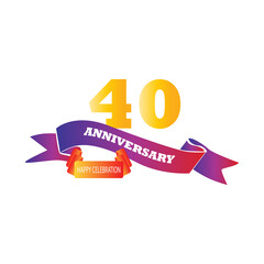 40 Anniversary celebration vector template design illustration