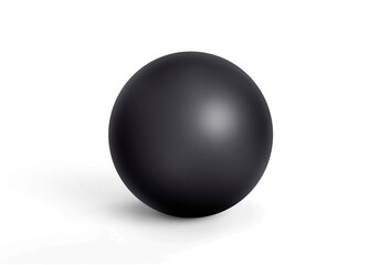 Black sphere with shadow. Ball. 3D render