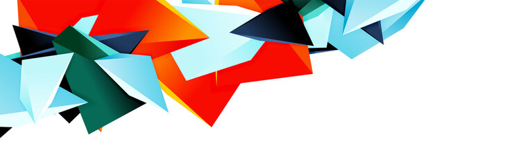 Fototapeta premium Triangle mosaic abstract background, 3d triangular low poly shapes. Geometric vector illustration for covers, banners, flyers and posters and other