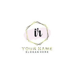 IR Initial handwriting logo template vector