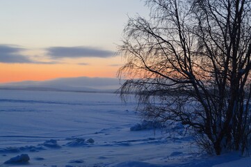 sunrise in the winter