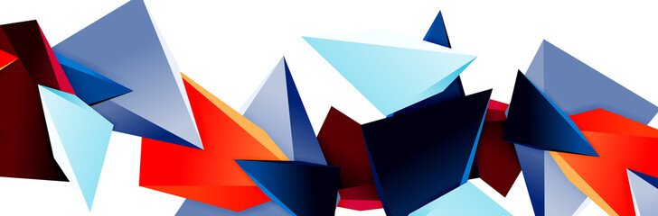 Triangle mosaic abstract background, 3d triangular low poly shapes. Geometric vector illustration for covers, banners, flyers and posters and other