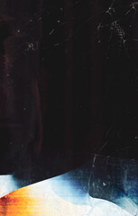 Shattered overlay. Dust scratches texture. Dark distressed dirty phone display with stains noise...