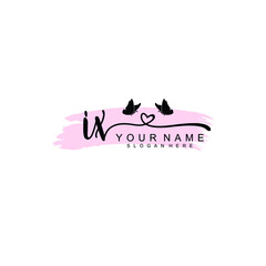 IX Initial handwriting logo template vector