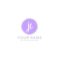 JC Initial handwriting logo template vector