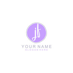 JF Initial handwriting logo template vector