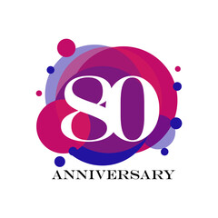 Obraz premium 80 Anniversary celebration vector template design illustration