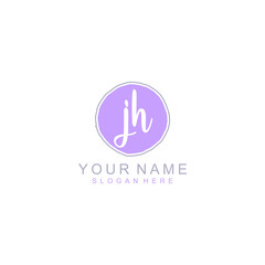 JH Initial handwriting logo template vector