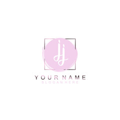 JJ Initial handwriting logo template vector