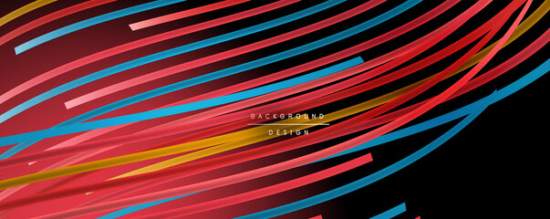 Abstract colorful lines vector background. Internet, big data and technology connections concept, abstract template