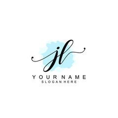 JL Initial handwriting logo template vector