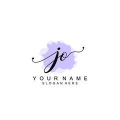 JO Initial handwriting logo template vector