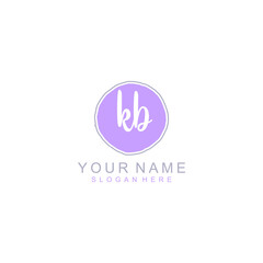 KB Initial handwriting logo template vector