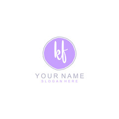 KF Initial handwriting logo template vector