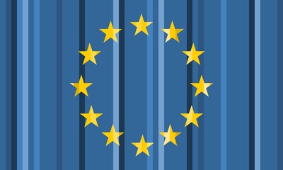 Flag of European Union. Gradient paint vertical lines