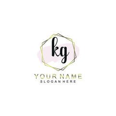 KG Initial handwriting logo template vector