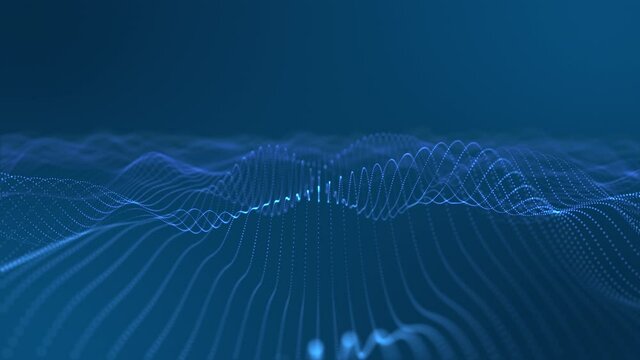 Abstract shape and light particles in motion.