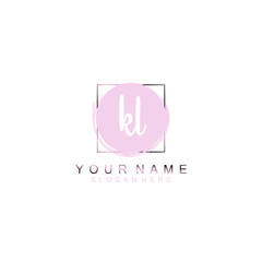 KL Initial handwriting logo template vector
