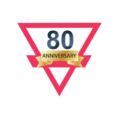 80 Anniversary celebration vector template design illustration