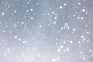 blue snowfall bokeh background, abstract snowflake background on blurred abstract blue