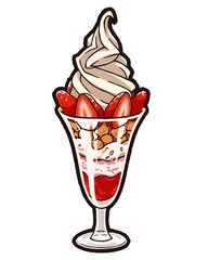 Clip art of strawberry parfait