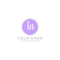 LA Initial handwriting logo template vector