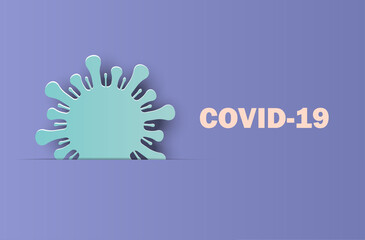 Coronavirus image or COVID-19 for presentation or publicity.vector paper art