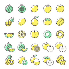   25アイコンセットNo.40（果物断面セット）