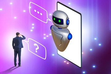 Concept of chat bot in modern business communication