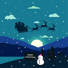 Naklejka premium christmas card with santa claus