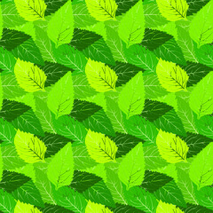 seamless  pattern green leaf. Seamless background with green leaf. Repeating texture.