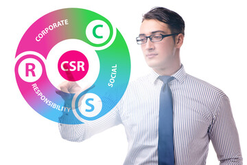 Concept of CSR - corporate social responsibility with businessma