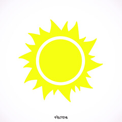 Sun icon, picture, flat, app, web, art, object, flat, stock vector