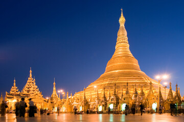 Shwedagon pagoda in Yangon, Myanmar Burma 